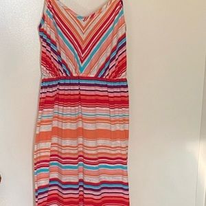 Colorful striped maxi dress Mossimo size small